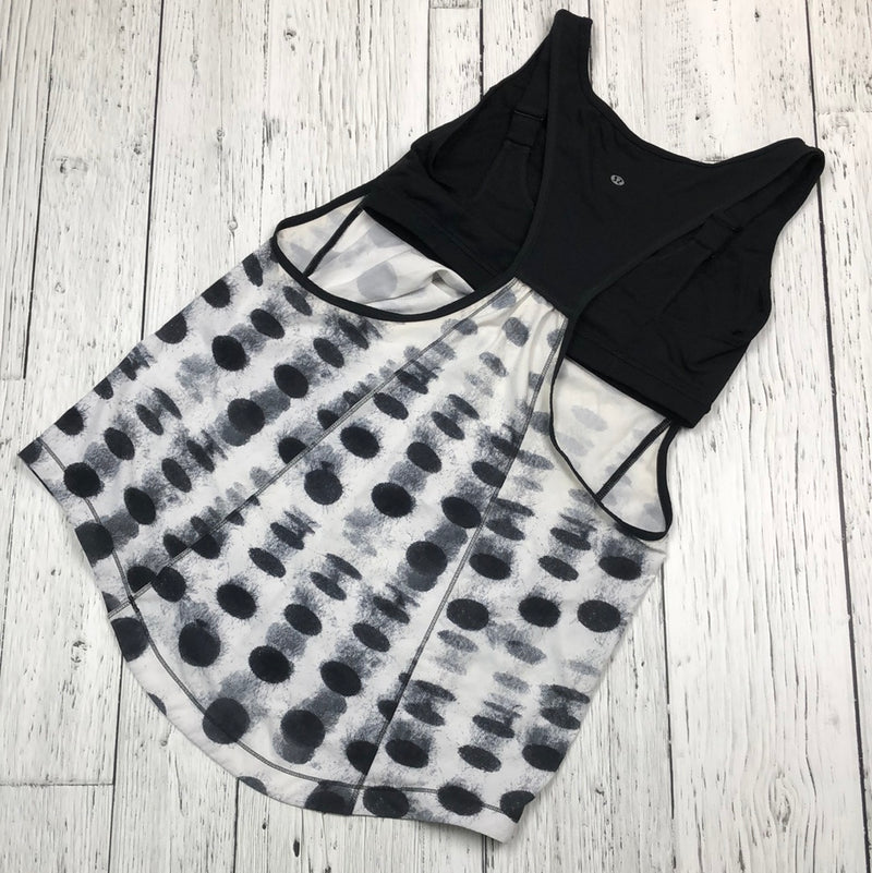 lululemon black/white patterned tank top - Hers 10