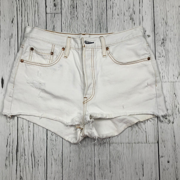 Levis White Denim Shorts - Hers 29