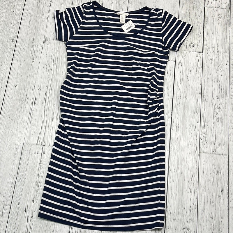 H&M navy striped maternity dress - Ladies S