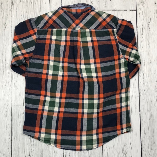 Tommy Hilfiger green orange plaid flannel - Boy 7