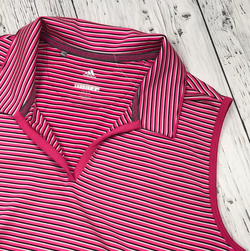 adidas pink golf stripe tank top - Hers L