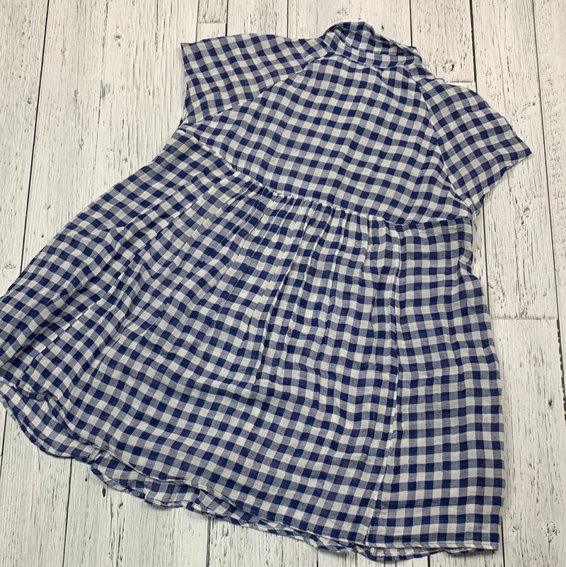 Free people white/blue checkered button up dress - Hers S