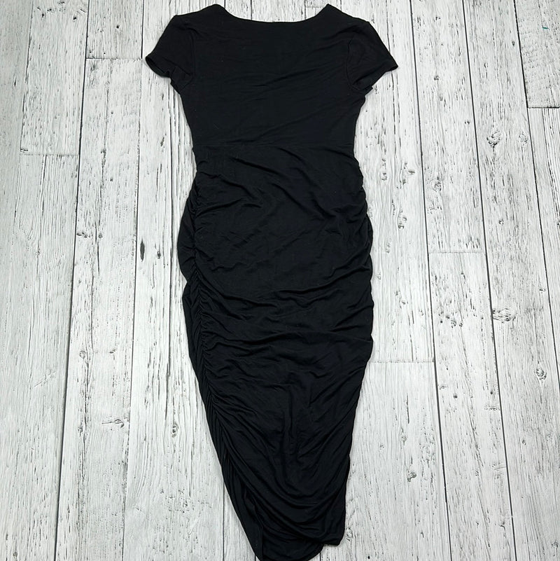 Thyme Black Maternity Ruched Body Con Dress - Ladies XXS