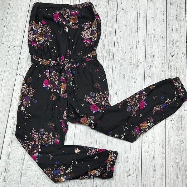 Talula Aritzia Black/Purple Floral Jumpsuit - Hers XS