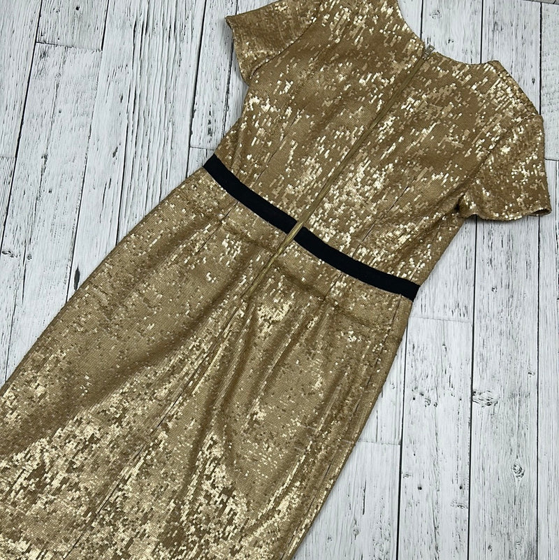 Burberry London matte gold sequin jersey dress - Hers M/10