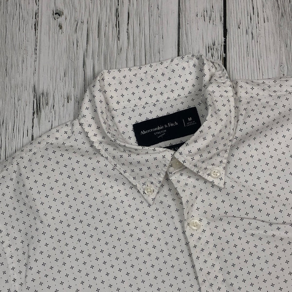 Abercrombie & Fitch white patterned button up shirt - His M