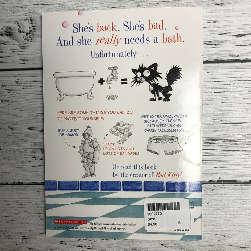Bad kitty gets a bath - Kids book