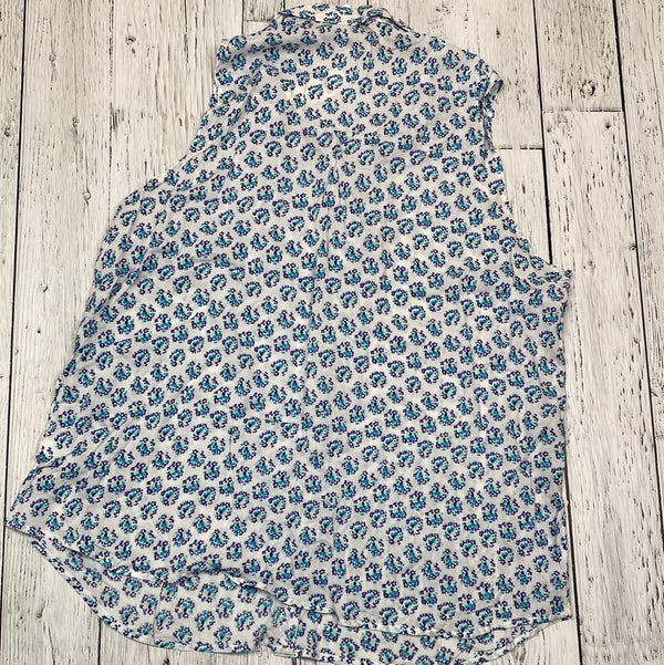 Gap white/blue pattern button up shirt - Hers XXL