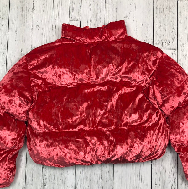 Fabletics red/pink velvet puffer jacket - Hers M