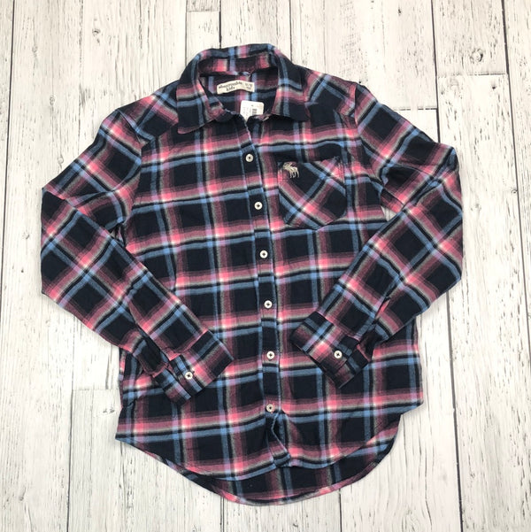 Abercrombie pink/blue plaid shirt - Girls 11/12