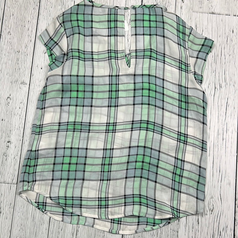 Joie green/white plaid t shirt - Hers M