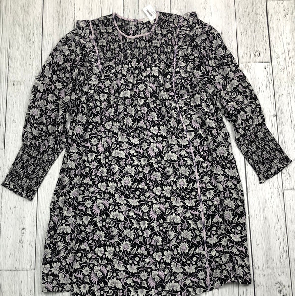 Joie black/purple/white floral long sleeve dress - Hers S