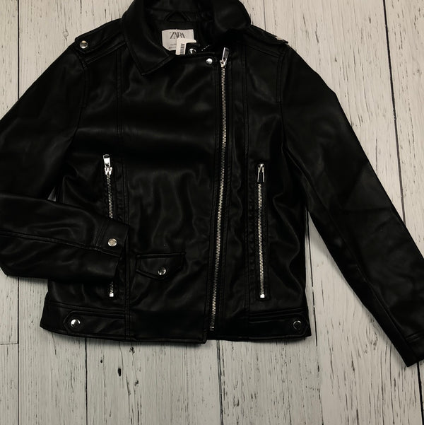 Zara black pleather jacket - Girls 11/12