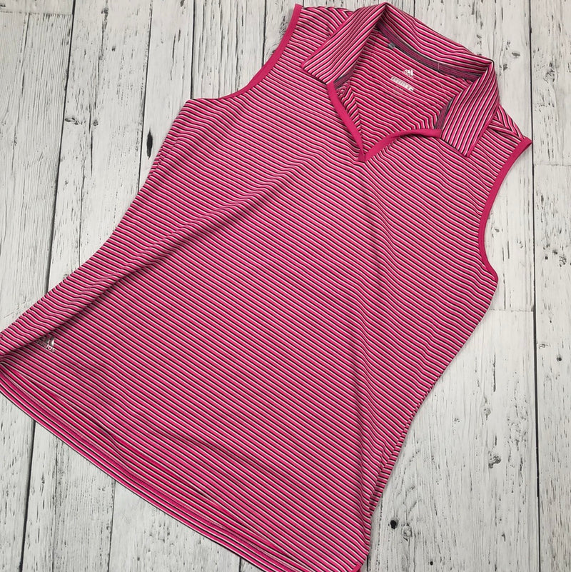 adidas pink golf stripe tank top - Hers L