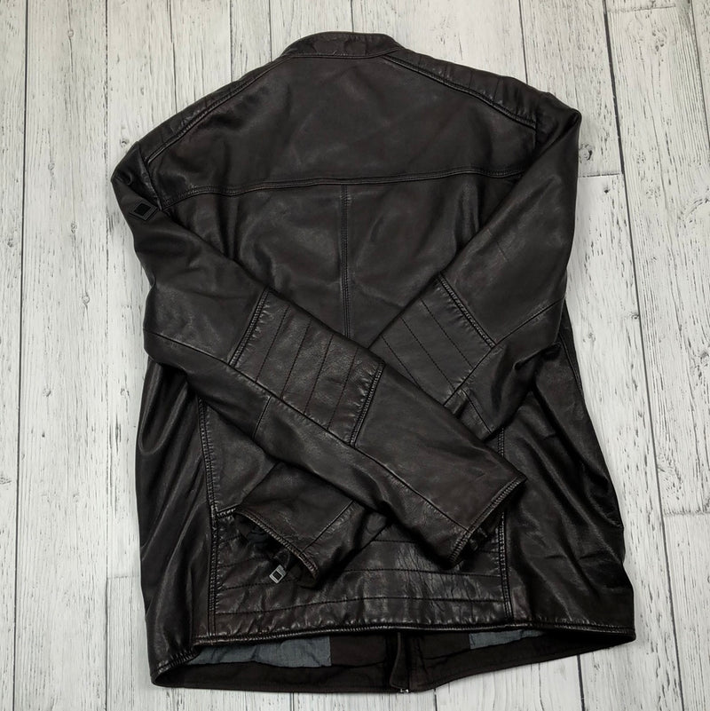 Hugo Boss brown leather jacket - His XL