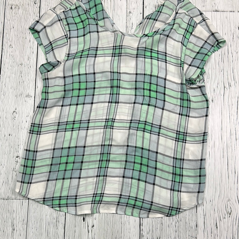 Joie green/white plaid t shirt - Hers M