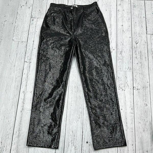 Wilfred Aritzia Black Shiny Pleather Pants - Hers S