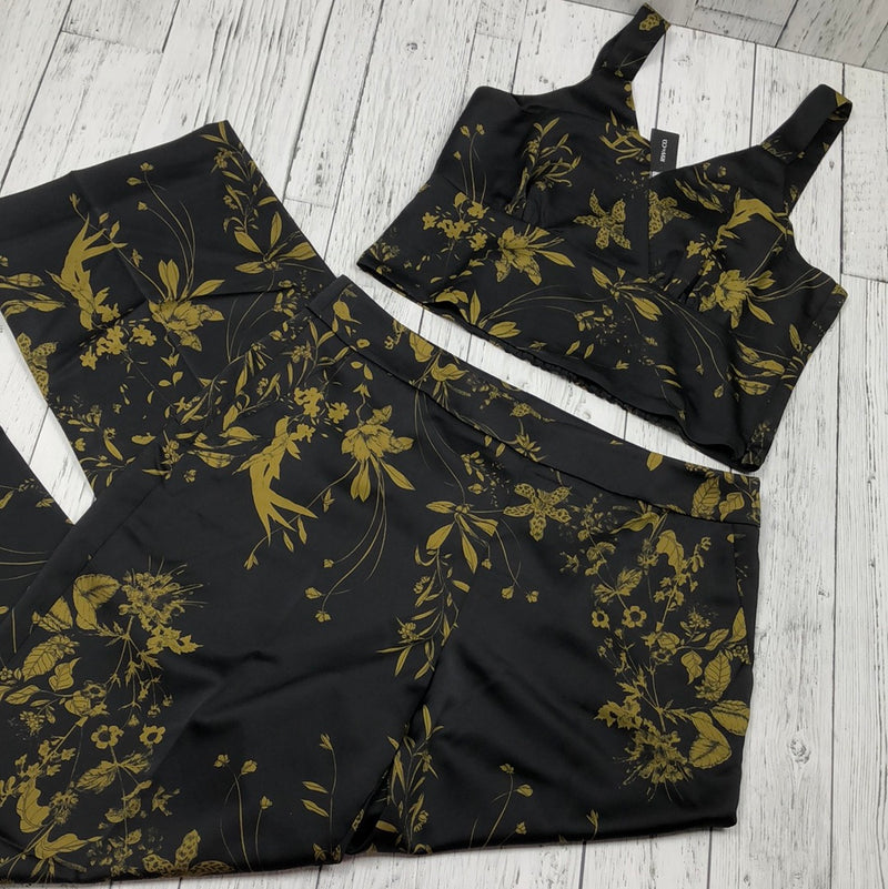 RW & CO Black Floral Top & Pants - Hers 14