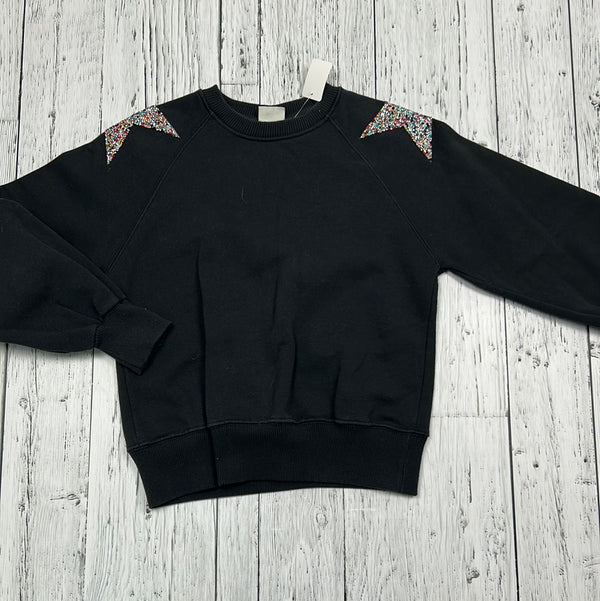 Zara black sequin star crew neck - Girls 9