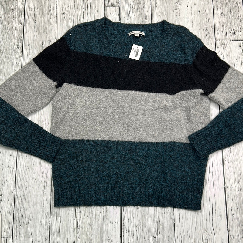 American Eagle grey/blue knit sweater - Hers M