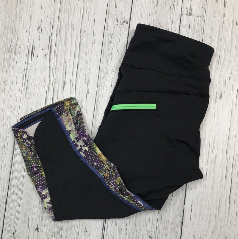 lululemon black/green/purple crop leggings - Hers 4