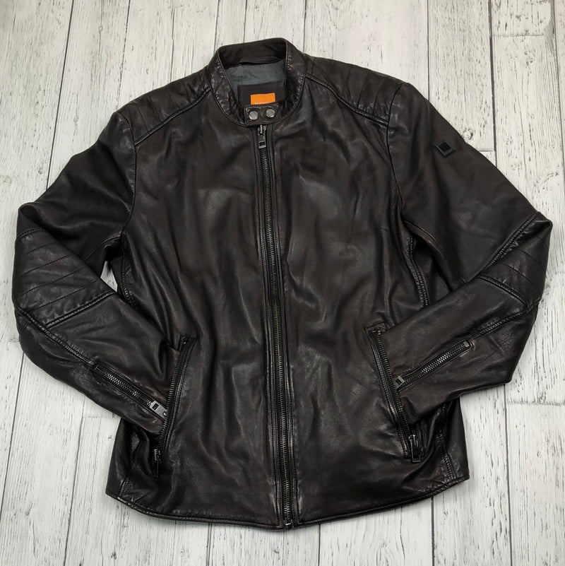Hugo Boss brown leather jacket - His XL