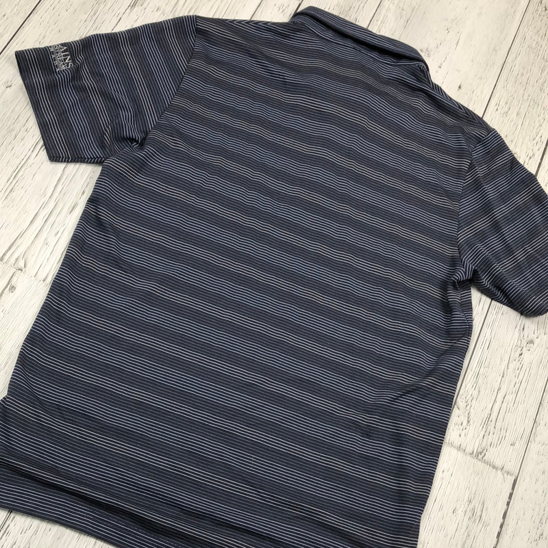 Travis Mathew Blue Striped Polo Shirt - His M