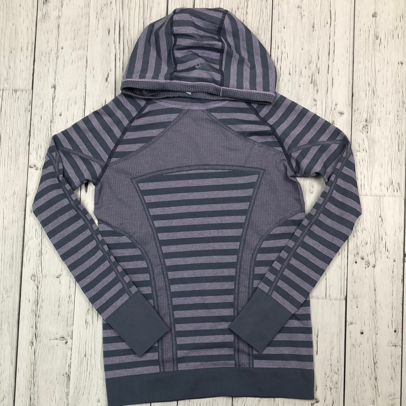 ivivva purple striped athletic long sleeve with hood - Hers 14