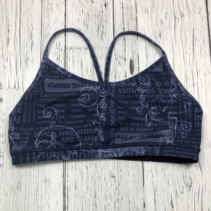 lululemon navy patterned sports bra - Hers 10